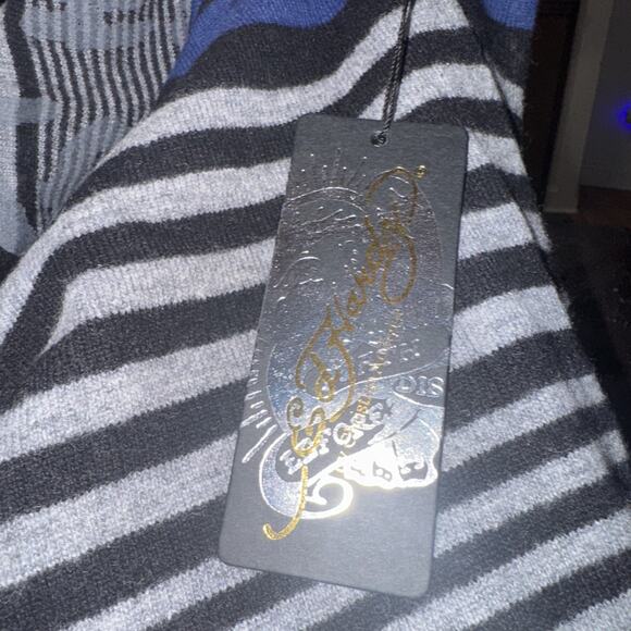 Ed Hardy by Christian Audigier Size XL Wool Blend Pullover Sweater V-Neck Unisex - Picture 8 of 8